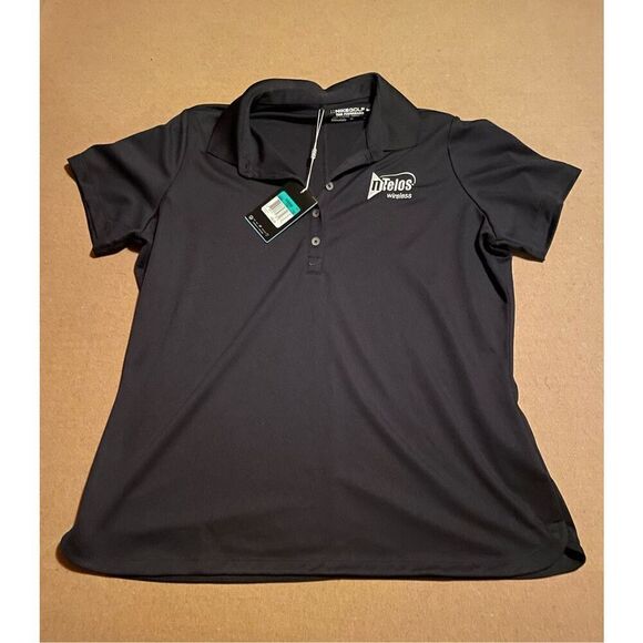 Nike Golf Dri-Fit Polo V Neck Fitted Shirt Adult XL Black Promo Womens - Picture 3 of 3